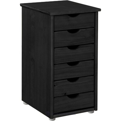 Black solid wood office cabinet with drawers in good condition