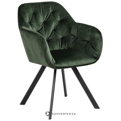 Green velvet soft chair lucie (actona)