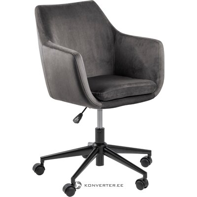 Gray velvet office chair nora (actona) (defective, hall sample)