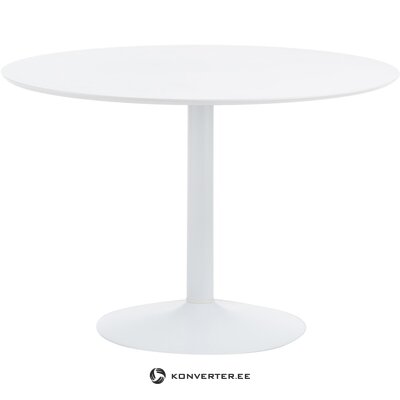 Valkoinen pyöreä ruokapöytä (interstil dänemark)