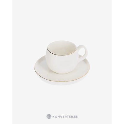 White and gold coffee cup (taisia)