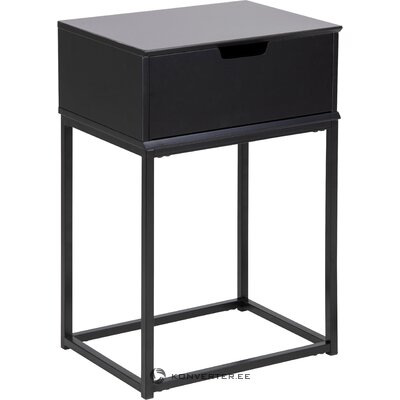 Black bedside table with mitra (actona) beauty defects., Hall sample
