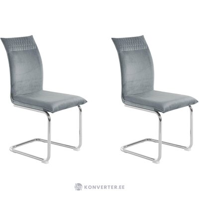 Gray chrome velvet console chair leonique deorwine intact