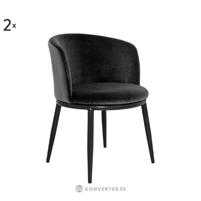 Black velvet chair cameron (eichholtz) intact