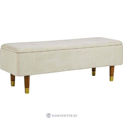 Gray velvet bench with storage kira (bizzotto)