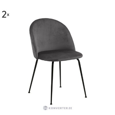 Tamsiai pilka aksominė kėdė luiza (actona) nepažeista