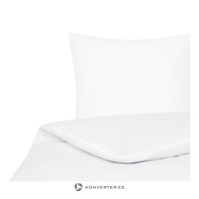 Balts flaneļa gultas veļas komplekts (biba) 155x220cm + 80x80cm vesels, zāles paraugs