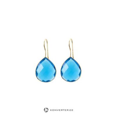 Blue topaz gold-plated handmade earrings timo (gemshine) whole, sample