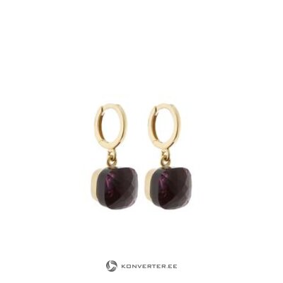 Dark purple amethyst gold-plated handmade earrings vera (gemshine) whole, in box, sample, defective