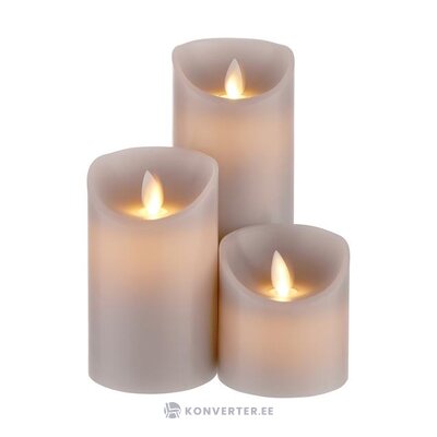 Led candle set 3 pcs glowing flame (butlers) intact