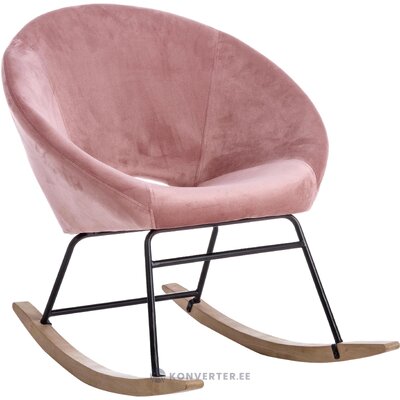 Pink velvet rocking chair (annika) with a beauty flaw