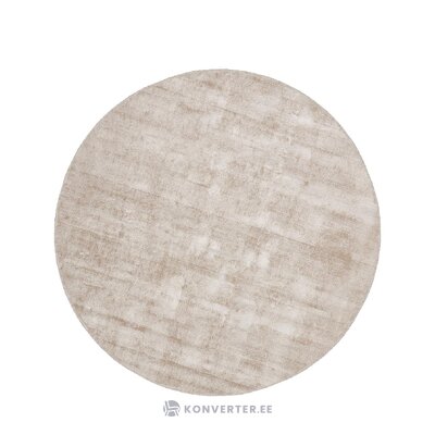 Beige round viscose carpet (jane) d=150 with beauty flaws.