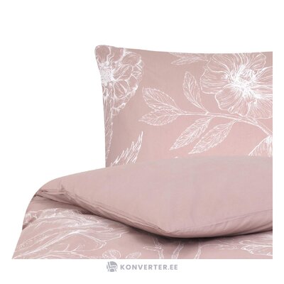 Beige floral cotton bedding set (keno) intact