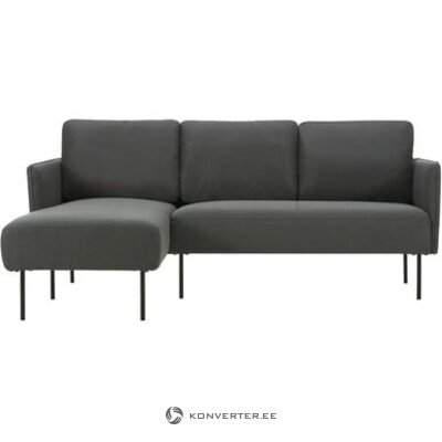 Tamsiai pilka kampinė sofa (ramira) nepažeista, supakuota, salės pavyzdys