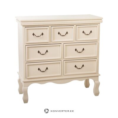 White solid wood design chest of drawers (lucille) whole, in a box