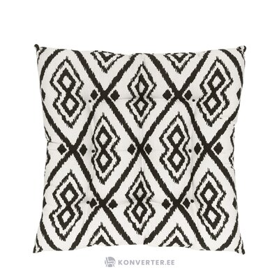 Cotton chair cushion (delilah) with black and white pattern intact