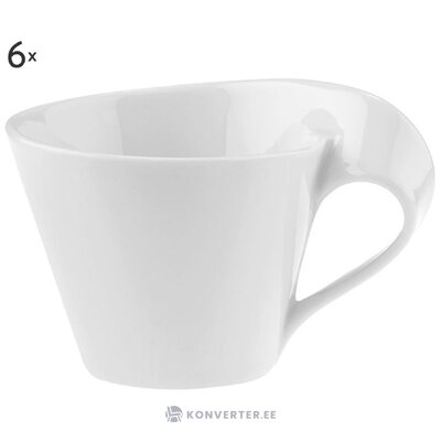 6 baltų kavos puodelių rinkinys newwave (villeroy &amp; boch), nepažeistas
