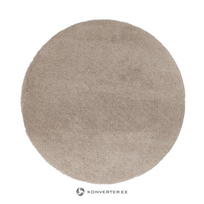 Smėlio spalvos purus apvalus mikropluošto kilimas (leighton) d = 200 cm visas, dėžutėje