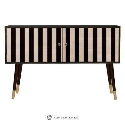 Black and white striped design chest of drawers (black stripes) whole, in a box