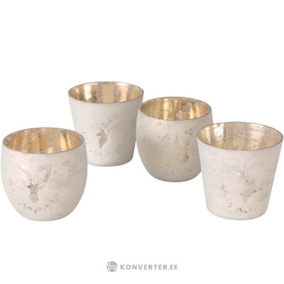 A set of 4 tealight bases with bolts.