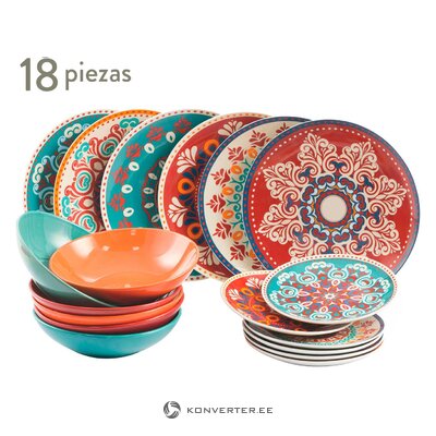 Set of patterned dishes 18-piece (shiraz) whole, in a box