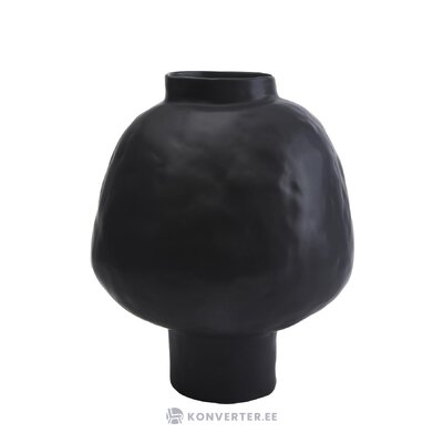 Juodos keramikos dizaino gėlių vaza (skirtukas) nepažeista