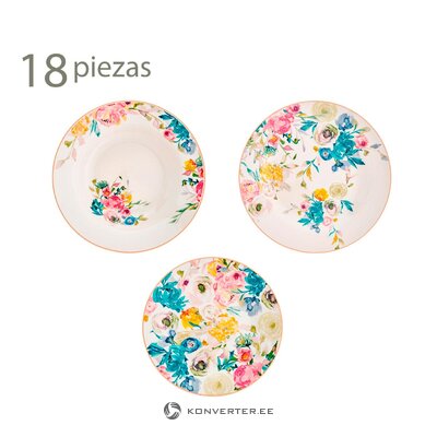 Floral dinnerware set 18-piece (paradise) whole, in a box