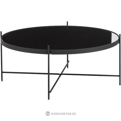 Black round coffee table (zuiver) with beauty flaws.