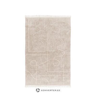 Vaaleanruskea matto kuviolla (viivat) 200x300 ehjä, laatikossa