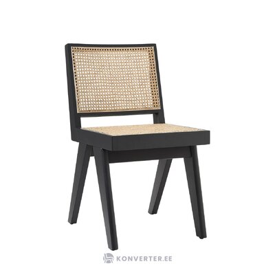 Juoda medžio masyvo dizaino kėdė (partizaninė) su grožio trūkumu