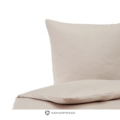 Beige cotton satin bedding set (comfort) 135x200 + 80x80 complete, in a box