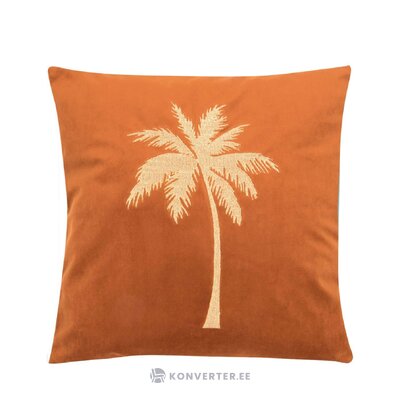 Oranžinio aksomo rašto pagalvės užvalkalas (palmsprings) nepažeistas