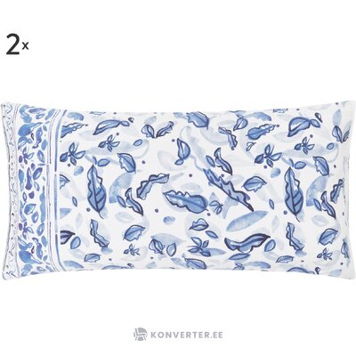 Blue-white cotton pillowcase 2 pcs (andrea) intact