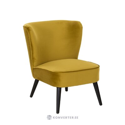 Горчично-желтое бархатное кресло (робин) не повреждено