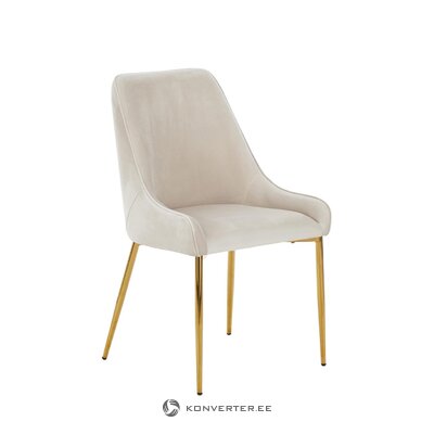 Beige-golden velvet chair (opening), hall sample, with cosmetic defects