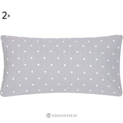 Gray spotted cotton pillowcase 2 pcs (dotty) intact