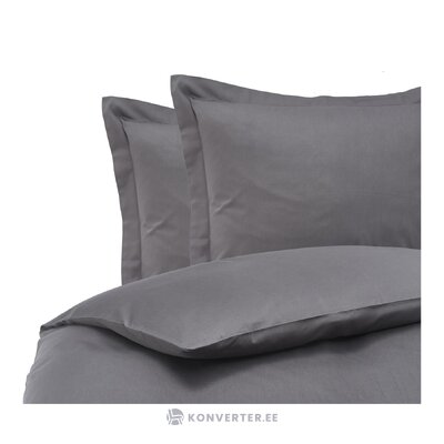 Комплект постельного белья из хлопка серого цвета из 3-х предметов (премиум) в целости