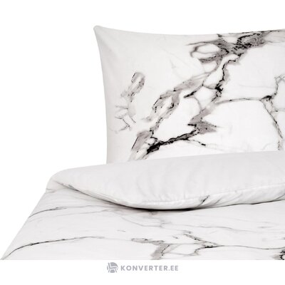 Light gray patterned cotton bedding set 2-piece (maline) complete