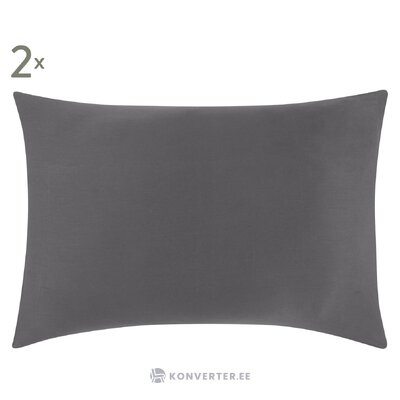 Dark gray cotton pillowcase 2 pcs (comfort) intact