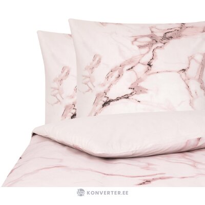 Розовый комплект постельного белья из хлопка с узором из 3-х предметов (малин) целиком