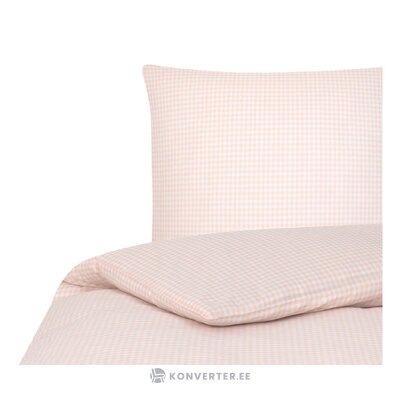 Комплект постельного белья в бело-розовую клетку из 2-х предметов (Скотти)