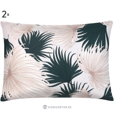 Floral patterned cotton pillowcase 2 pcs (aloha) intact