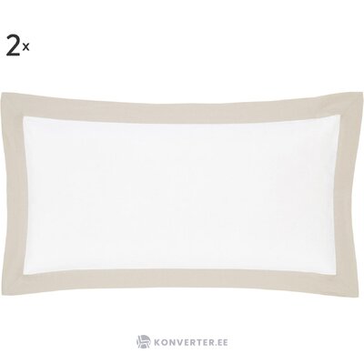 Baltai smėlio spalvos lininis pagalvės užvalkalas 2 vnt (eleanore) nepažeistas