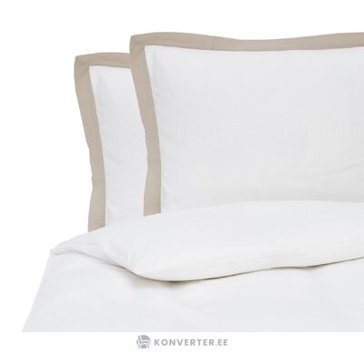 Balts-bēšs lina gultas veļas komplekts 3-daļīgs (eleanore) neskarts