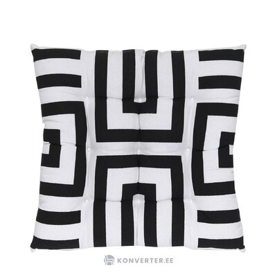 Cotton chair cushion (bram) with black and white pattern intact