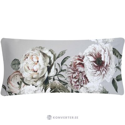 Gray floral cotton pillowcase 2 pcs (blossom) whole