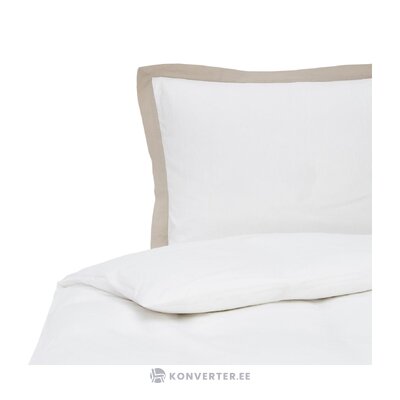 Balts-bēšs lina gultas veļas komplekts 2-daļīgs (eleanore) neskarts