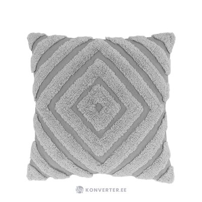 Pilkas medvilninis dekoratyvinis pagalvės užvalkalas (kara)