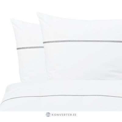 White patterned cotton bedding set 3-piece (mari)