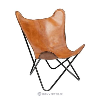 Design-nahkainen nojatuoli winny (kare design) kauneusvirheellä